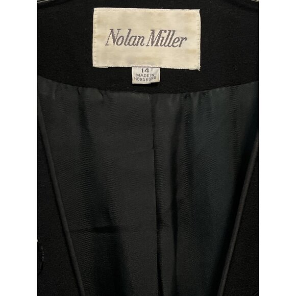 Vintage Nolan Miller Beaded Wool Blazer Jacket Black Floral Sequin Embellished S - Picture 3 of 6